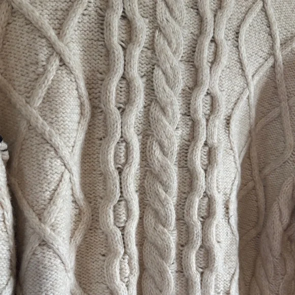 bobeau Cream Cable-Knit Sweater with Black Trim - Picture 8 of 8